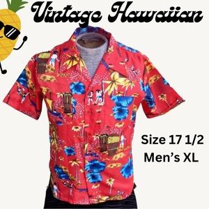 Vintage Hawaiian Print Short Sleeve Shirt